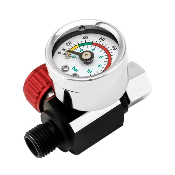 Paint Gun Air Pressure Regulator with Copper Core Filter and Gauge Professional Air Compressor Accessory for Spraying and Finishing Tools