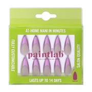 PaintLab Long Stiletto Press On Nails, Pink Chrome, 30 Count