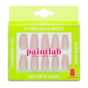 PaintLab Short Ballerina Press On Nails, Shimmer and Glow, Tan, 30 Count