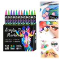 thumbnail image 1 of Paint Marker Brush And Tip For Rock Painting Ceramic Wood Canvas Plastic Glass Stone Calligraphy Card Making DIY Crafts (12PCS/24PCS/36PCS) 20mlMulticolorABS, 1 of 9