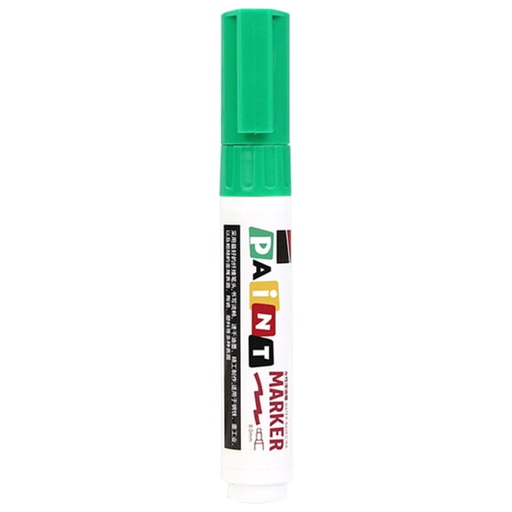Paint Marker Pen, Waterproof Permanent Plastic Stone Touch Up Pen 4.88×0.66in 1 Piece, Green Oil-Based Marker for Monument Inscription & Exterior Repair