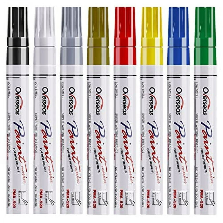Paint Marker Pens - 8 Colors Oil Based Paint Markers, Permanent,  Waterproof, Quick Dry, Medium Tip, Assorted Color Paint Pen for Metal,  Wood, Fabric