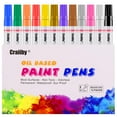 Paint Markers, 12 Pack OilBased Waterproof Quick Dry Permanent Paint
