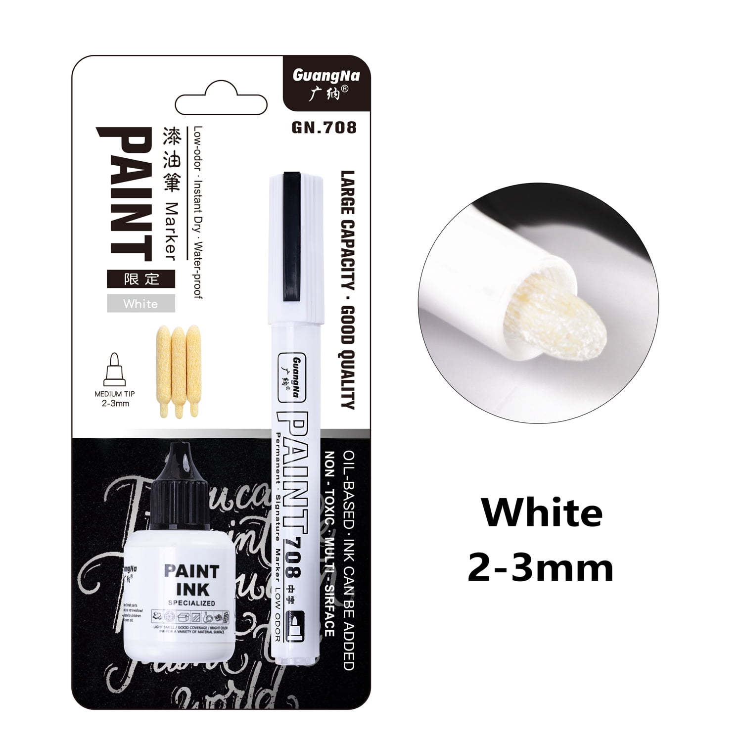 Paint Markers Permanent Paint Pens Paint Markers, With 3 Replacement