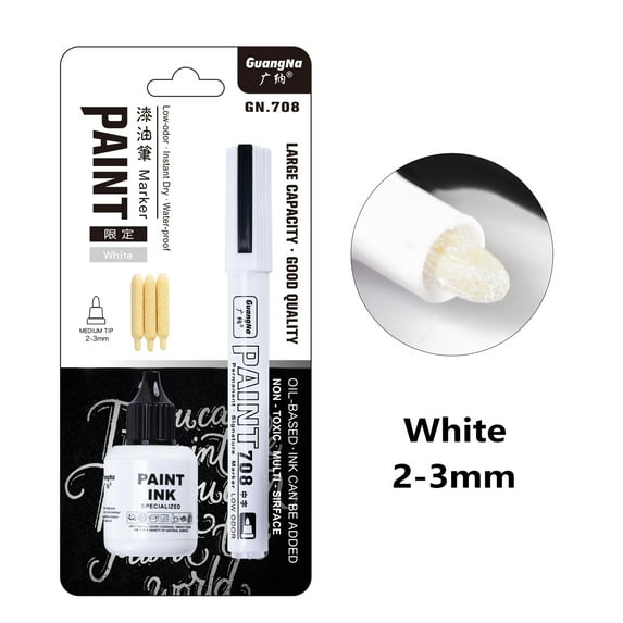 Paint Markers - Permanent Paint Pens Paint Markers, With 3 Replacement Nibs & 1 Bottle ink, Oil Based Paint Pens, Quick Dry and Waterproof Assorted Color Marker for Metal, Rock Painting, Glass, Fabric