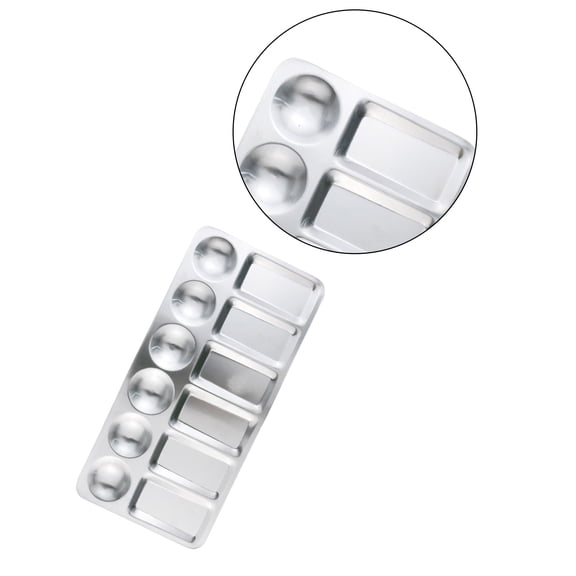 Paint Mixing Palette 6 Well 10 Well 12 Well Paint Tray Round Sqaure Metal Palette for Artist Watercolor Oil Painting