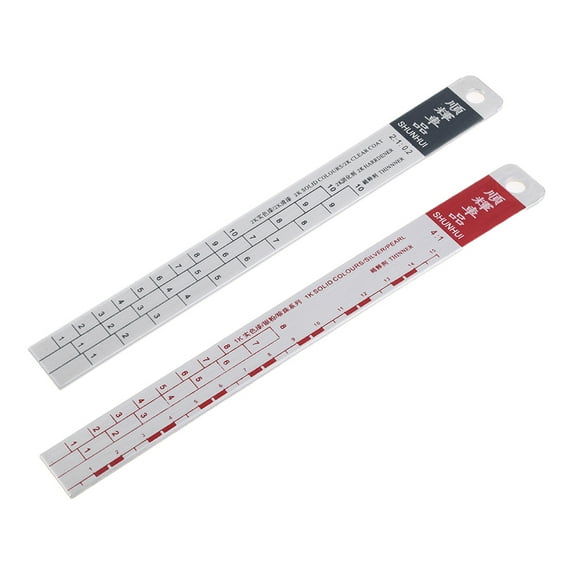 Paint Mixing Tool Ruler Paint Tool Suitable for Cars Black/R-ed Rulers