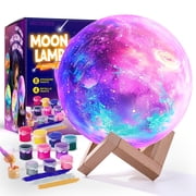 Paint Your Own Moon Lamp Kit, Cool DIY 3D Space Moon Night Light, Art Supplies, Arts and Crafts for Kids, Toys Girls Boy Birthday Gift Ages 3 4 5 6 7 8 9 10 11 12+