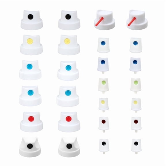 Paint Nozzle Caps Set, 26 Universal Replacement Tips, Master Cap Collection Universal SprayCan Nozzle Kit
