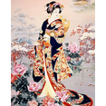 thumbnail image 1 of Paint by Number for Adults - Japanese Girl in Sakura Kimono (2) - Acrylic Easy Paint by Numbers for Adults Beginner DIY Painting by Numbers for Gift Home Wall Decor 16”W x 20”L-, 1 of 5