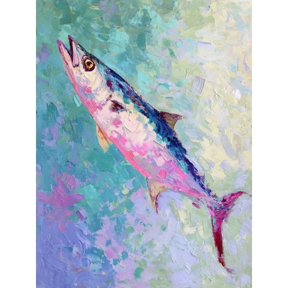 Paint by Numbers Adult DIY Hand Painted Colorful fish playing in the water Oil Painting Canvas Kits with Brush and Acrylic Gifts and Home Decoration Without Frame 40 x 50 cm