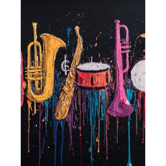 Paint by Numbers Adult DIY Hand Painted Jazz Ink Drops Oil Painting Canvas Kits with Brush and Acrylic Gifts and Home Decoration Without Frame 40 x 50 cm