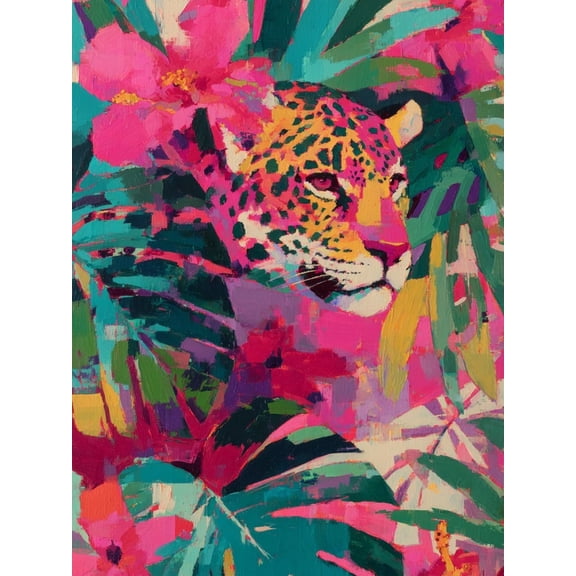 Paint by Numbers Adult DIY Hand Painted Leopard in the rainforest Oil Painting Canvas Kits with Brush and Acrylic Gifts and Home Decoration Without Frame 40 x 50 cm