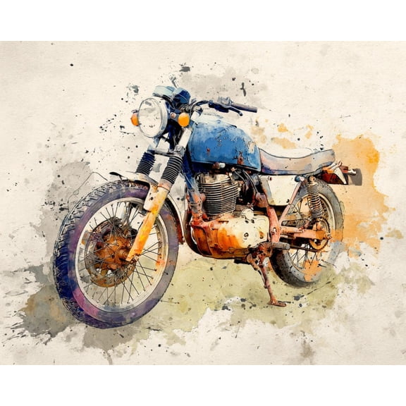 Paint by Numbers Adult DIY Hand Painted A rusty motorcycle Oil Painting Canvas Kits with Brush and Acrylic Gifts and Home Decoration Without Frame 40 x 50 cm