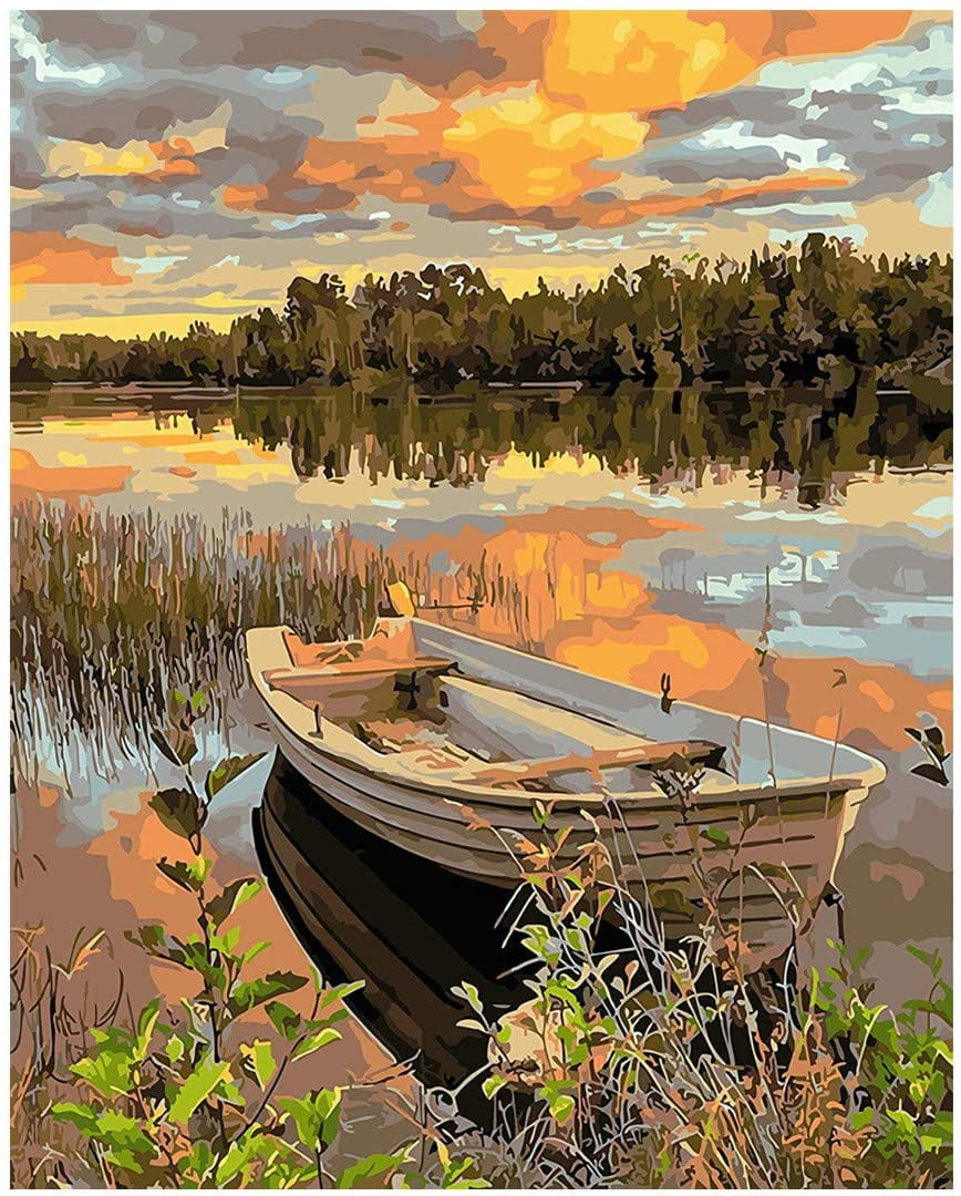 The Lake Alley - Paint by Numbers Kit for Adults DIY Oil Painting Kit on  Canvas