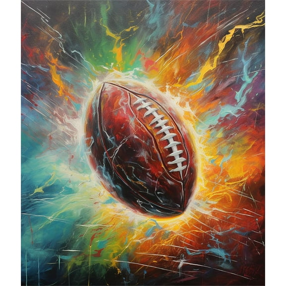Paint by Numbers for Adults -Football football with flames (9)- Acrylic Easy Paint by Numbers for Adults Beginner DIY Painting by Numbers for Gift Home Wall Decor 16”W x 20”L-