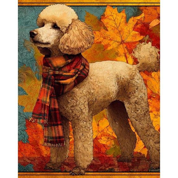 Paint by Numbers for Adults Kids Beginner Autumn Poodle DIY Acrylic Painting by Numbers Kits with Brushes Acrylic Pigment Home Decoration Gifts 16 x 20 inch