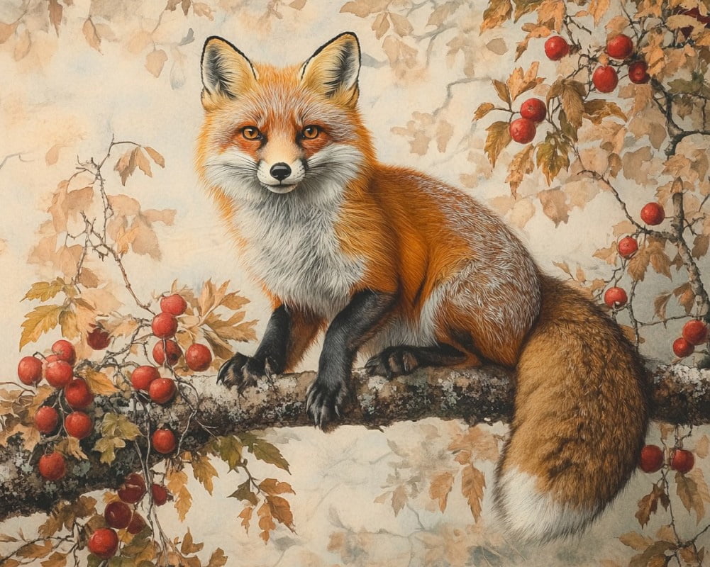 Paint by Numbers for Adults Kids Beginner Autumn Red Fox DIY Acrylic ...
