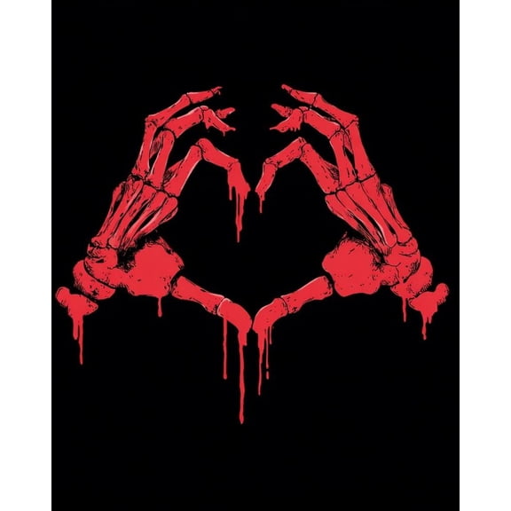 Paint by Numbers for Adults Kids Beginner Blood-Colored Skull Heart DIY Acrylic Painting by Numbers Kits with Brushes Acrylic Pigment Home Decoration Gifts 16 x 20 inch