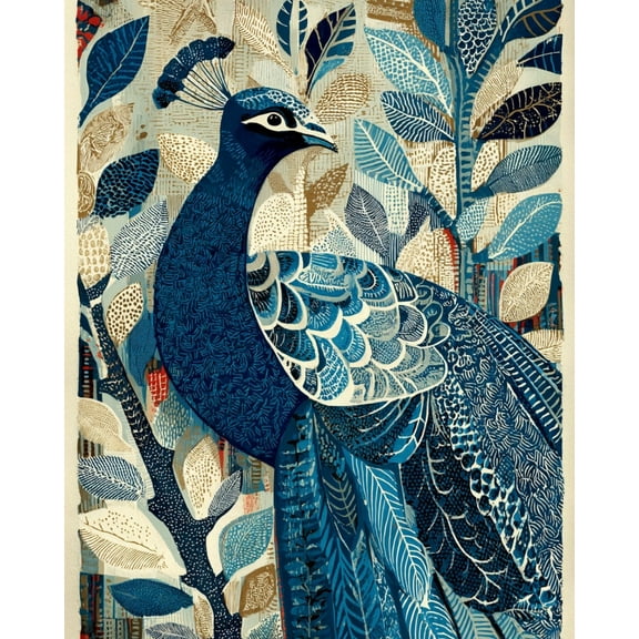 Paint by Numbers for Adults Kids Beginner Blue Peacock and Leaf Pattern DIY Acrylic Painting by Numbers Kits with Brushes Acrylic Pigment Home Decoration Gifts 16 x 20 inch