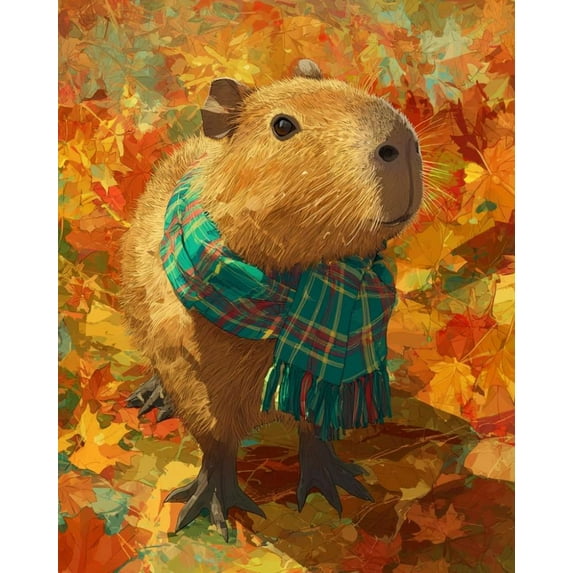 Paint by Numbers for Adults Kids Beginner Cavalier King Charles Spaniel in Autumn Leaves DIY Acrylic Painting by Numbers Kits with Brushes Acrylic Pigment Home Decoration Gifts 16 x 20 inch