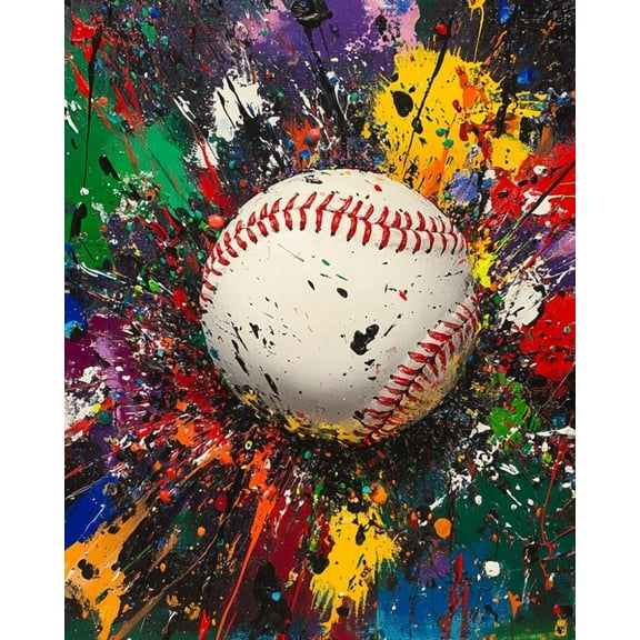 Paint by Numbers for Adults Kids Beginner Colorful Baseball Storm 1 DIY Acrylic Painting by Numbers Kits with Brushes Acrylic Pigment Home Decoration Gifts 16 x 20 inch
