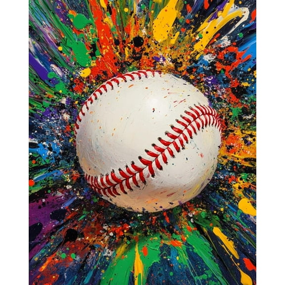 Paint by Numbers for Adults Kids Beginner Colorful Baseball Storm DIY Acrylic Painting by Numbers Kits with Brushes Acrylic Pigment Home Decoration Gifts 16 x 20 inch