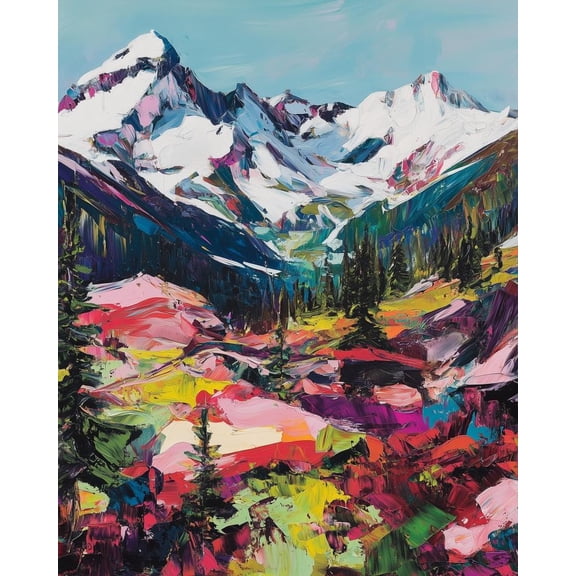 Paint by Numbers for Adults Kids Beginner Colorful Clouds Snow Mountain DIY Acrylic Painting by Numbers Kits with Brushes Acrylic Pigment Home Decoration Gifts 16 x 20 inch