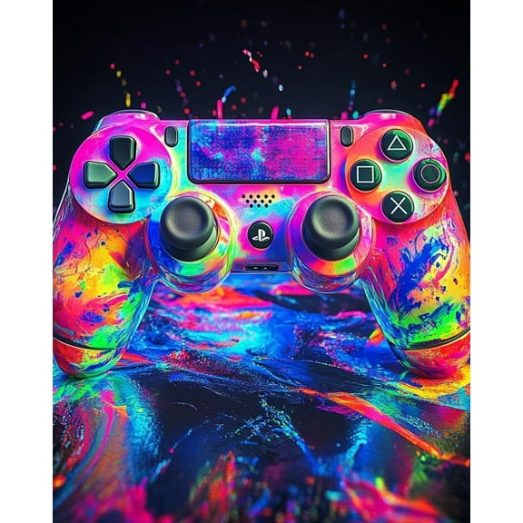 Paint by Numbers for Adults Kids Beginner Colorful Game Controller DIY Acrylic Painting by Numbers Kits with Brushes Acrylic Pigment Home Decoration Gifts 16 x 20 inch