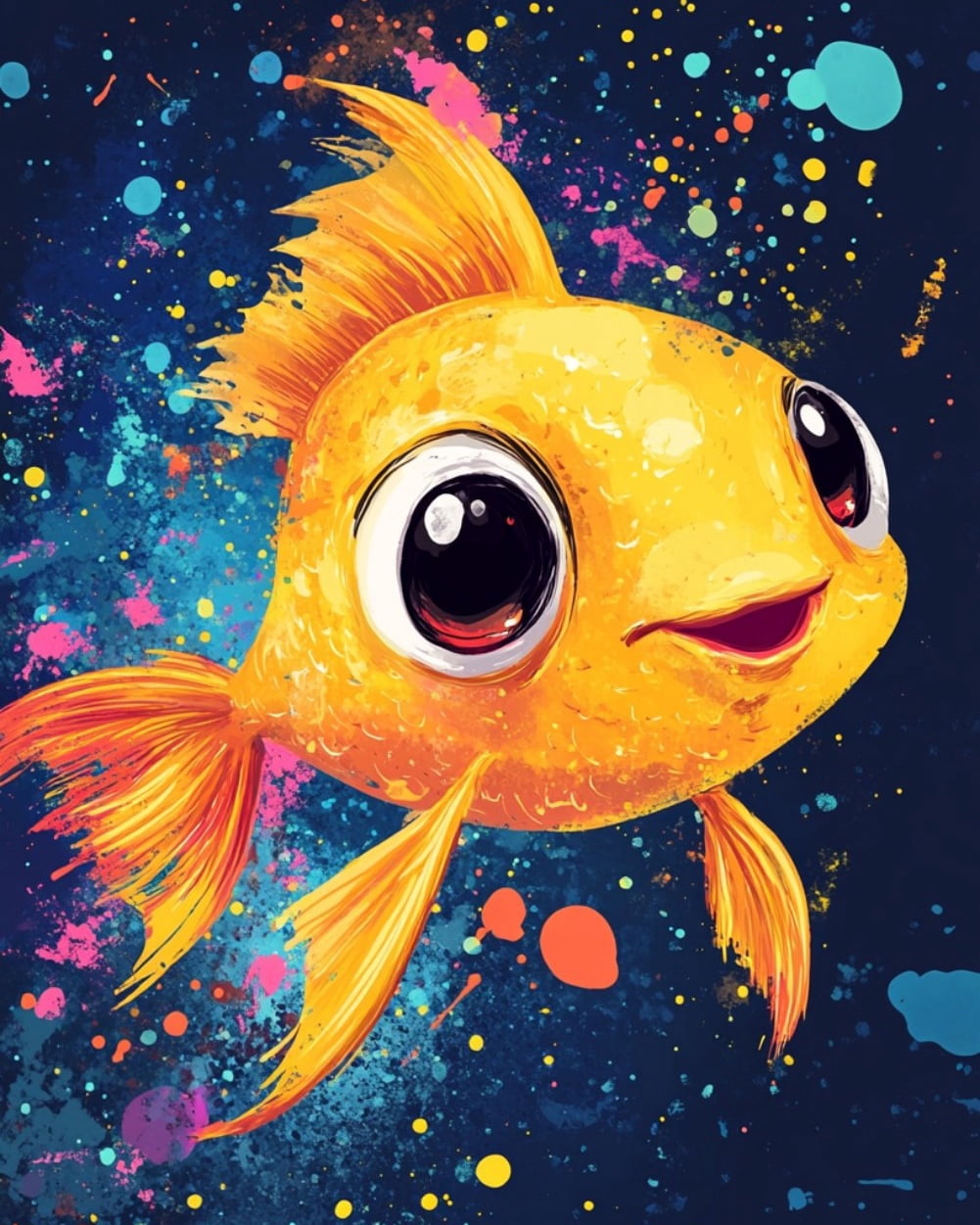 Numbers Goldfish Paint by Numbers for Adults Kids Beginner Colorful Ink Goldfish DIY ...