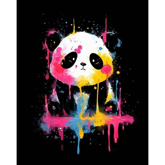 Paint by Numbers for Adults Kids Beginner Colorful Ink Panda DIY Acrylic Painting by Numbers Kits with Brushes Acrylic Pigment Home Decoration Gifts 16 x 20 inch