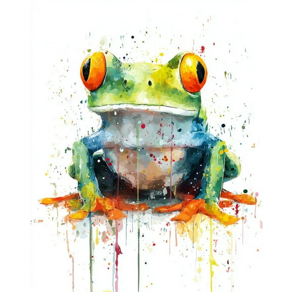 Paint by Numbers for Adults Kids Beginner Colorful Ink Tree Frog DIY Acrylic Painting by Numbers Kits with Brushes Acrylic Pigment Home Decoration Gifts 16 x 20 inch