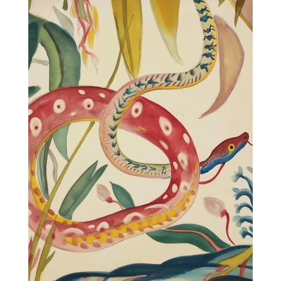 Paint by Numbers for Adults Kids Beginner Colorful Snake Playing with Leaves DIY Acrylic Painting by Numbers Kits with Brushes Acrylic Pigment Home Decoration Gifts 16 x 20 inch