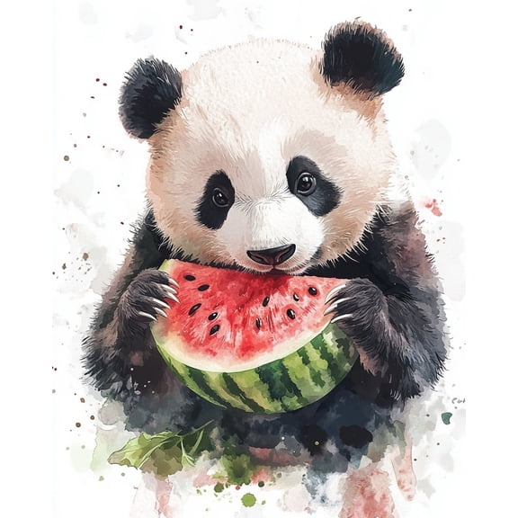 Paint by Numbers for Adults Kids Beginner Cute Baby Eating Watermelon DIY Acrylic Painting by Numbers Kits with Brushes Acrylic Pigment Home Decoration Gifts 16 x 20 inch