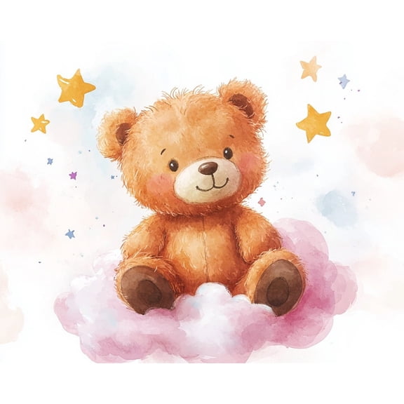 Paint by Numbers for Adults Kids Beginner Cute Bear in the Clouds DIY Acrylic Painting by Numbers Kits with Brushes Acrylic Pigment Home Decoration Gifts 16 x 20 inch