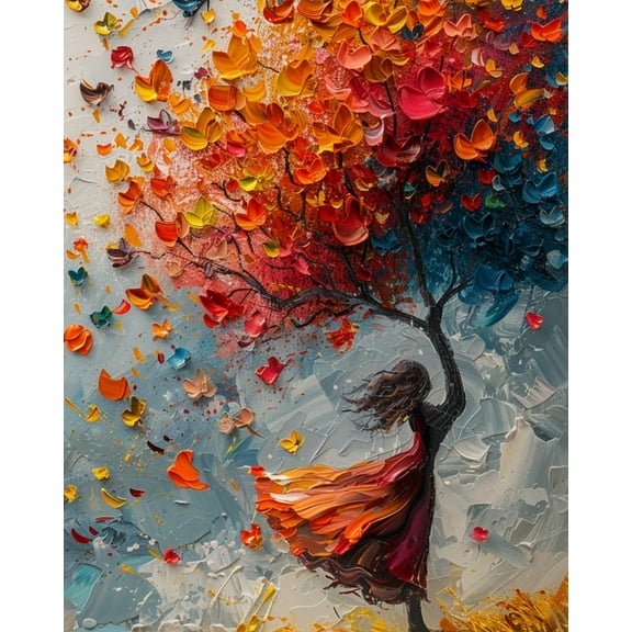 Paint by Numbers for Adults Kids Beginner Dancer in the Autumn Breeze DIY Acrylic Painting by Numbers Kits with Brushes Acrylic Pigment Home Decoration Gifts 16 x 20 inch
