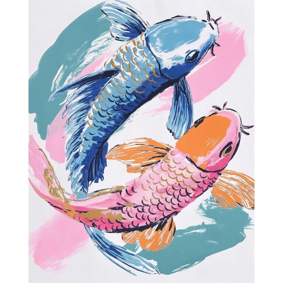 Paint by Numbers for Adults Kids Beginner Double Carp Playing with Ink DIY Acrylic Painting by Numbers Kits with Brushes Acrylic Pigment Home Decoration Gifts 16 x 20 inch