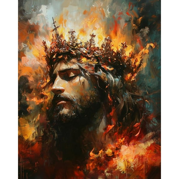 Paint by Numbers for Adults Kids Beginner Flaming Crown DIY Acrylic Painting by Numbers Kits with Brushes Acrylic Pigment Home Decoration Gifts 16 x 20 inch