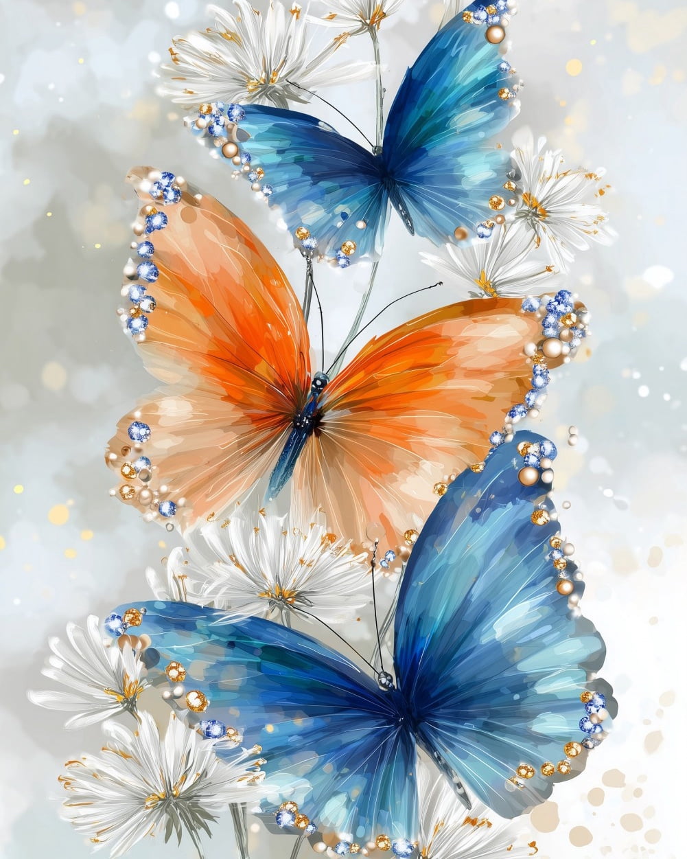Paint by Numbers for Adults Kids Beginner Flower and Butterfly Language ...