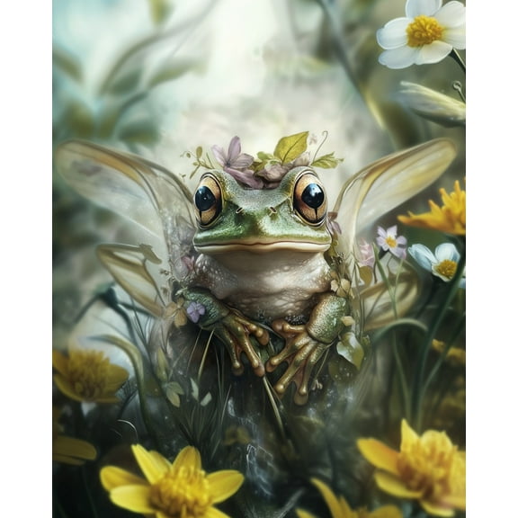 Paint by Numbers for Adults Kids Beginner Flower Crown Frog DIY Acrylic Painting by Numbers Kits with Brushes Acrylic Pigment Home Decoration Gifts 16 x 20 inch