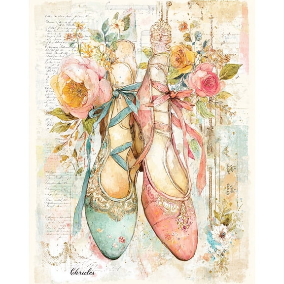 Paint by Numbers for Adults Kids Beginner Flower Dancing Shoes DIY Acrylic Painting by Numbers Kits with Brushes Acrylic Pigment Home Decoration Gifts 16 x 20 inch