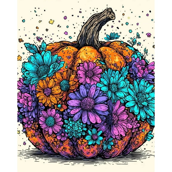 Paint by Numbers for Adults Kids Beginner Flower Pumpkin DIY Acrylic Painting by Numbers Kits with Brushes Acrylic Pigment Home Decoration Gifts 16 x 20 inch