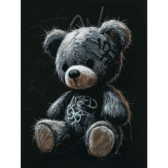 Paint by Numbers for Adults Kids Beginner Graffiti Teddy Bear DIY Acrylic Painting by Numbers Kits with Brushes Acrylic Pigment Home Decoration Gifts 16 x 20 inch