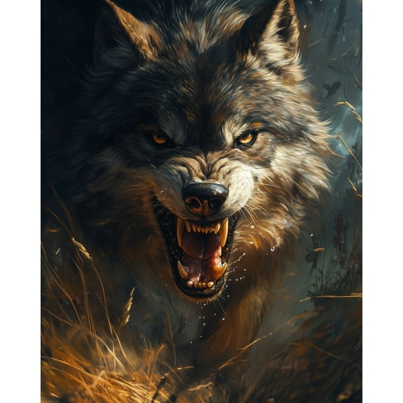 Paint by Numbers for Adults Kids Beginner Howling Autumn Wolf DIY Acrylic Painting by Numbers Kits with Brushes Acrylic Pigment Home Decoration Gifts 16 x 20 inch