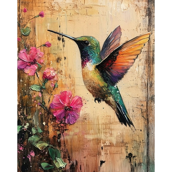 Paint by Numbers for Adults Kids Beginner Hummingbirds and Flower Language DIY Acrylic Painting by Numbers Kits with Brushes Acrylic Pigment Home Decoration Gifts 16 x 20 inch