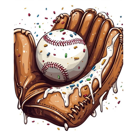 Paint by Numbers for Adults Kids Beginner Icing Baseball Glove DIY Acrylic Painting by Numbers Kits with Brushes Acrylic Pigment Home Decoration Gifts 16 x 20 inch