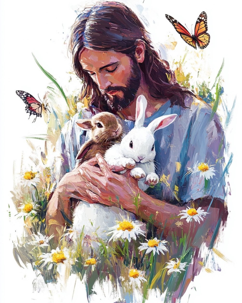 Paint by Numbers for Adults Kids Beginner Jesus and the Little Rabbit 1 ...