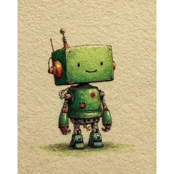 Paint by Numbers for Adults Kids Beginner Little Green Robot DIY Acrylic Painting by Numbers Kits with Brushes Acrylic Pigment Home Decoration Gifts 16 x 20 inch