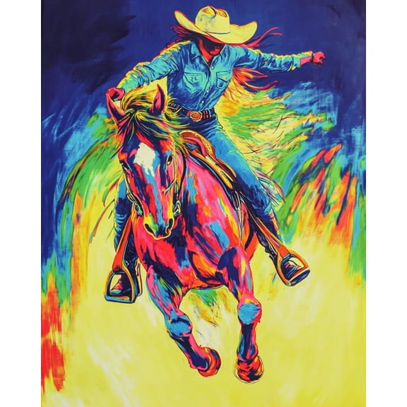 Paint by Numbers for Adults Kids Beginner Neon galloping horse DIY Acrylic Painting by Numbers Kits with Brushes Acrylic Pigment Home Decoration Gifts 16 x 20 inch