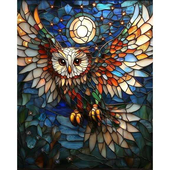 Paint by Numbers for Adults Kids Beginner Owl Flying on a Moonlit Night DIY Acrylic Painting by Numbers Kits with Brushes Acrylic Pigment Home Decoration Gifts 16 x 20 inch